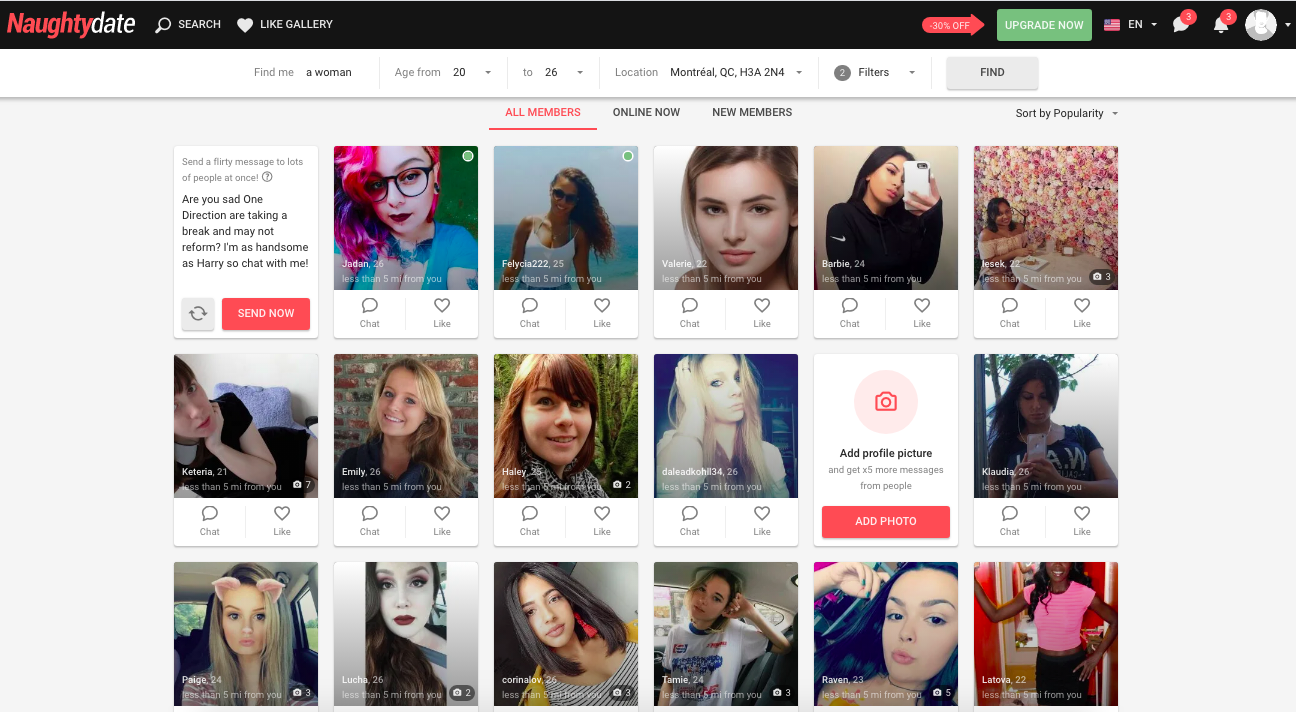 girls` profiles NaughtyDate